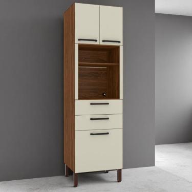 Imagem de Paneleiro Micro 2 Gaveteiro Lapis Nogueira Off White