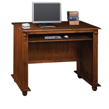 Imagem de Escrivaninha de Madeira com Porta Teclado e Pés Torneados - Meyer Móve