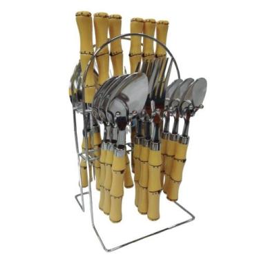 Imagem de Conjunto Talheres Bambu 24 Pçs com Suporte N2446437 - Quanhe