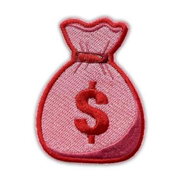 Imagem de Bolsa de dinheiro Patch de dólares 7,6 cm saco engraçado de dinheiro, motivação humor, aplique de tecido bordado para caminhoneiro, chapéu, mochila, acessórios faça você mesmo, presente de amigo