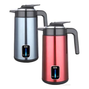 Imagem de Chaleira Jarra Garrafa Térmica Elétrica Premium Bak Inox 24h Cor Vermelho 127V 1000W