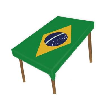 Imagem de Petite Pine Toalha de mesa grande de 1,5 × 2 metros, bandeira brasileira de 1,5 x 2 m, para decoração de casa e jantar