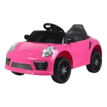 Imagem de Carrinho Elétrico Rosa Infantil Esportivo, Branco, com Controle Remoto, Suporta até 30kg, para Crianças Acima de 3 Anos