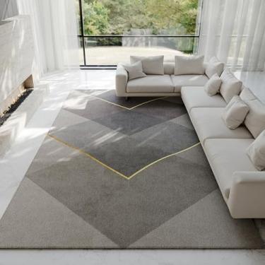 Imagem de Tapete leve e luxuoso para sala de estar, espesso, macio e fofo, decoração para quarto, cabeceira, moderno e simples, para sala de estar (200x250 cm/E)