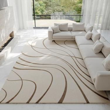 Imagem de Tapete leve e luxuoso para sala de estar, espesso, macio e fofo, decoração para quarto, cabeceira, moderno e simples, para sala de estar (200x250 cm/A)