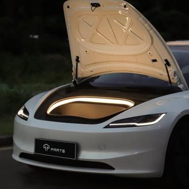 Imagem de TPARTS Frunk Fita LED para Tesla Model 3 Highland 2024 2025+ Barra de iluminação interior de silicone flexível à prova d'água, fácil instalação, acessórios para porta-malas dianteiras Tesla, luzes