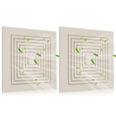 Imagem de Calvana (Pacote com 2) Capa de exaustor de banheiro BP90, substituição de tampa de ventilação, compatível com Broan-NuTone, suporte quadrado de teto ou parede, serve nos modelos BP46 663 670 671 675