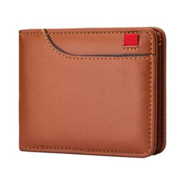 Imagem de Mini Carteira Vertical Masculina Com Vários Compartimentos Para Cartõe