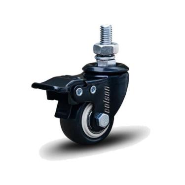 Imagem de Rodízio Linha Black Parafuso 3/8" 50mm 50kg Preto Com Freio - Colson -