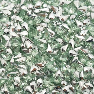 Imagem de Colagem Gota Strass Acrílico Verde Transparente 5x8mm 1000pçs 50g - Ma