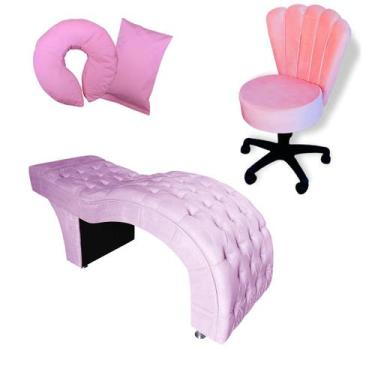 Imagem de Kit Maca + Mocho + Almofadas - Estética Fixa Profissional Estofada Cap