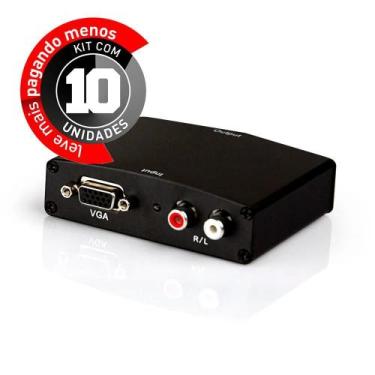Imagem de Conversor Vga - Hdmi Com Áudio Rca - Kit 10 - Cirilo Cabos