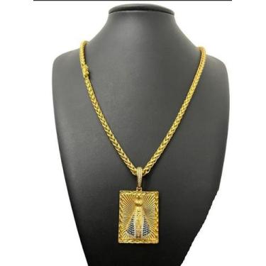 Imagem de Corrente Peruano 5Mm + Pingente Nossa Sra - Banhado A Ouro - Tojoia18K