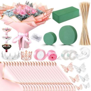 Imagem de Kit de fabricação de buquês DIY XunYee Money Bouquet com papel de embr
