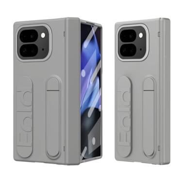 Imagem de Capa dobrável para Pixel 10 Pro - Capa fina e macia com suporte, alça de pulso, proteção de dobradiça e protetor de tela - para Google Pixel 10 Pro Fold 5G (cinza)