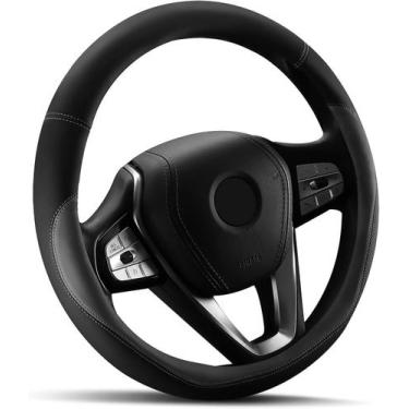 Imagem de Tampa de volante de carro HOTOR Universal Leather Grey