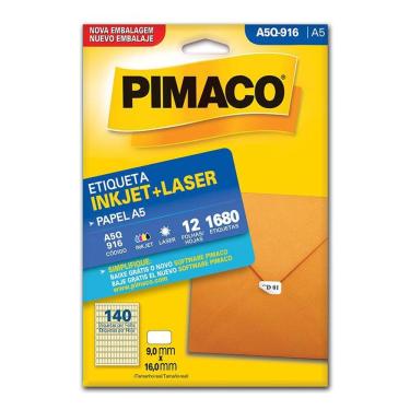 Imagem de Etiqueta inkjet/laser A5Q916 c/ 12 fls Pimaco