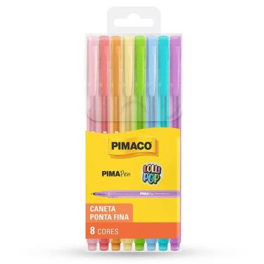 Imagem de Caneta hidrográfica Pima Pen Lolipop 8 cores - Pimaco