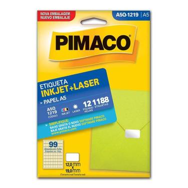 Imagem de Etiqueta inkjet/laser A5Q1219 c/ 12 fls Pimaco