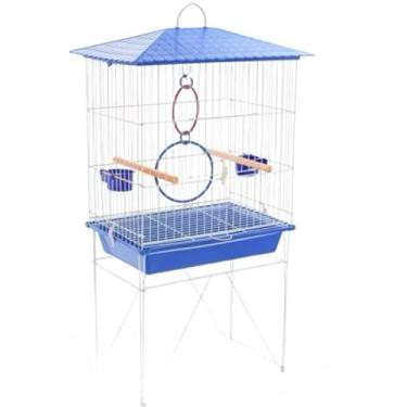 Imagem de Gaiola Viveiro Calopsita Com Bandejas Laterais C/Pé Grande AgapóRnis Aves Mansas Duplex/Triplex(VIVEIRO STAR - AZUL)