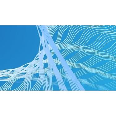 Imagem de Quadro Decorativo com Estampa Blue Abstract Zig Zag Line 40 x 40 Vinil 2 unidades