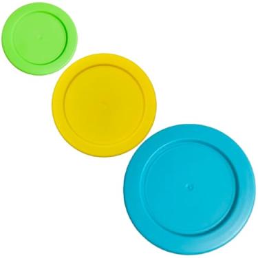 Imagem de Klareware 1 xícara 2 xícaras 4 copos tampas de substituição de armazenamento de alimentos de plástico redondo capas para jarrete de âncora Klareware e Pyrex 7202-PC 7200PC 7201-PC tigelas de vidro (recipiente não incluído) (pacote com 3)