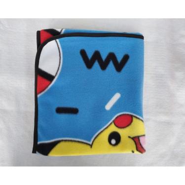 Imagem de Mantinha Para Pet Pokemon Azul Acabamento Em Viés 80X100 Cm