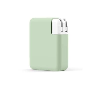 Imagem de YSCLBAHUKE Capa adaptadora de silicone macio de 140 W - compatível com MacBook Pro de 16 polegadas 2024-2021 (chip M4 M3 M2 M1, A3186 A3403 A2991 A2780 A2485) - Acessórios para carregador, verde