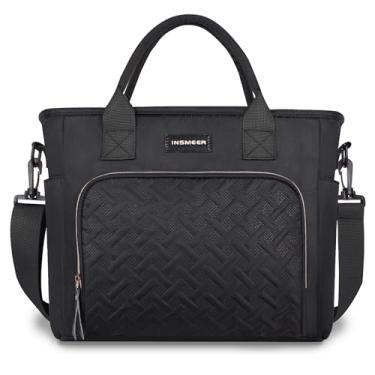 Imagem de INSMEER Bolsa Termica Marmita 11L, Lancheira Termica Adulto Impermeável, Leve e Portátil à Prova de Vazamentos, Cooler Térmico com Alça Ajustável para Trabalho, Piquenique, Acampamento (Preta)