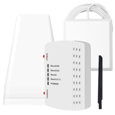 Imagem de Amplificador de celular para casa, até 6000 m², amplificador de sinal de celular com 2 antenas internas para banda 66/2/4/5/12/17/13/25, Boost 4G 5G LTE para todas as operadoras dos EUA