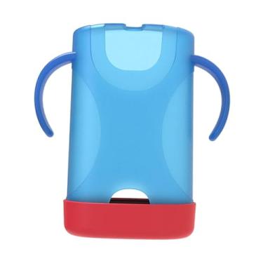 Imagem de Dynwave Suporte para caixa de, bolsa, material de qualidade alimentar, à prova de derramamento, reutilizável, portátil com alças duplas, fácil de segurar, Azul Claro Vermelho