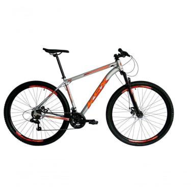 Imagem de Bicicleta Aro 29 Ksx Sd7 21v Cabos Internos Alumínio Freios A Disco Garfo Suspensão Prata Laranja Tamanho 21
