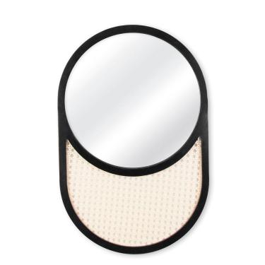 Imagem de  Espelho Decorativo Marselha Palha Preto 60x40 cm