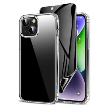 Imagem de Capa Capinha Clear Case Transparente Resistente a Risco e Anti Impacto + Película Protetor Tela Cerâmica Fosca Privacidade Para iPhone (iPhone 14 Plus)