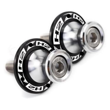 Imagem de 2 peças de acessórios de motocicleta M8 parafusos de suporte deslizante de carretel de braço oscilante compatíveis com ZH2 Z H2 Zh2 2019-2020 -2022 (prata)