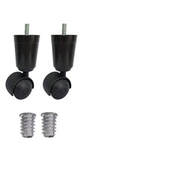 Imagem de Pé Cama Box Preto Rodízio + Bucha Americana (2)