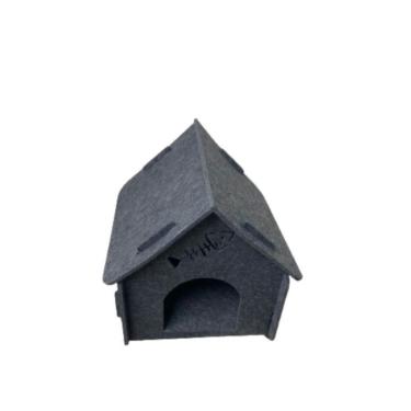 Imagem de Casinha Pet De Feltro Gato Animal Pequeno Porte 42x40x39cm