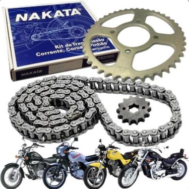 Imagem de Kit Relação Transmissão Moto Coroa Pinhão Suzuki Intruder 125 Yes 125 