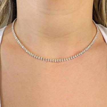 Imagem de Colar Gargantilha Navetes Cristal Banhado em Ouro 18k - Anastásia Joia