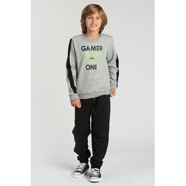 Imagem de Conjunto Infantil Mescla de Moletom Gamer One - Vida Costeira Oficial,