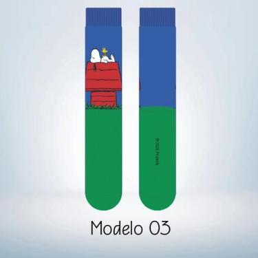 Imagem de Par de Meia Cano Longo Casual Divertida Infantojuvenil Adulto Masculin