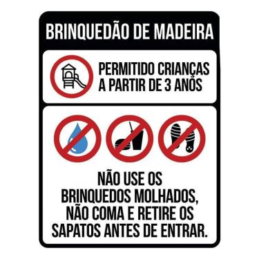 Imagem de Kit 3 Placas Sinalização - Condomínio Brinquedão De Madeira