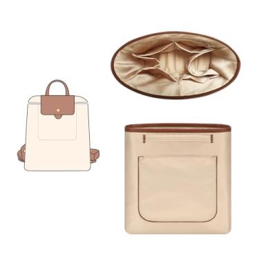 Imagem de GIVLEFLY Bolsa organizadora para bolsa Longchamp LE PLIAGE ORIGINAL - Bolsa organizadora de cetim premium para bolsa de mão (bege, médio 22)