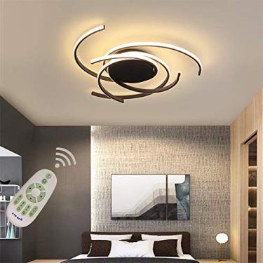 Imagem de Luminárias de teto LED reguláveis com controle remoto, luminária decorativa para sala de estar, sala de jantar, cozinha, lustre moderno de design, luminária pendente de acrílico e metal para