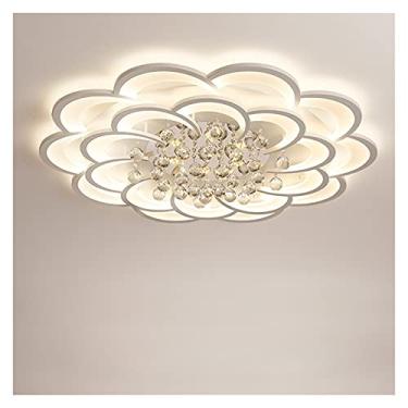 Imagem de Lustre moderno de cristal LED Lustre de teto Lustres Luzes compatíveis com sala de estar Quarto Cozinha Lustres Luminárias internas Luz (Cor: Regulável, Tamanho