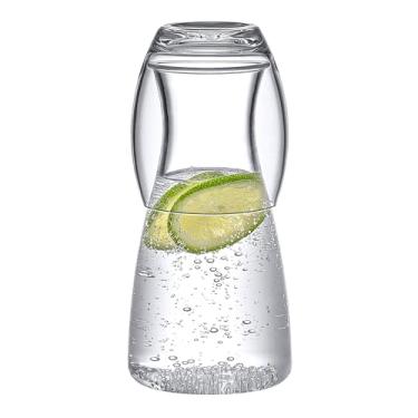 Imagem de Amazing Abby Vespera - Conjunto de jarra de cabeceira de acrílico, jarra de água de plástico com copo/tampa de uso duplo, fácil acesso para a noite, à prova de estilhaçamento, livre de BPA, ótimo para