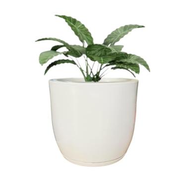 Imagem de Vaso Grande Cone Liso Polietileno Planta Luxo Jardim Varanda Sala (Branco)