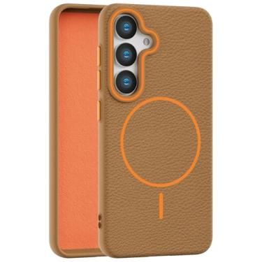 Imagem de Callyue Capa para Samsung Galaxy S24 FE marrom, [compatível com Magsafe], capa protetora macia antiderrapante à prova de choque para Samsung S24 FE