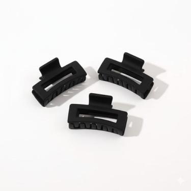 Imagem de Kit 3 Presilhas de Cabelo Pretas Foscas  Acessório Elegante - Beta Wea