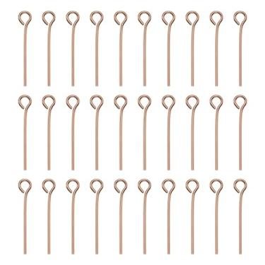 Imagem de HARFINGTON 100 pinos de cabeça de olho aberto, 2 cm, 20 mm, mini pinos de fio de metal, contas, pequenas agulhas a granel para brinco, pingente, colar, pulseira, berloque, joias, descobertas